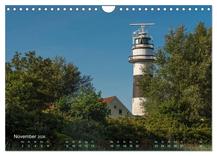 Produktbild: Die sch&ouml;nsten Leuchtt&uuml;rme - Deutsche Ostsee (Wandkalender 2026 DIN A4 quer), CALVENDO Monatskalender