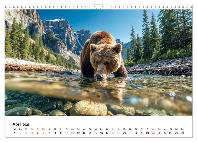Produktbild: B&auml;ren - Die Macht der Natur (Wandkalender 2026 DIN A3 quer), CALVENDO Monatskalender
