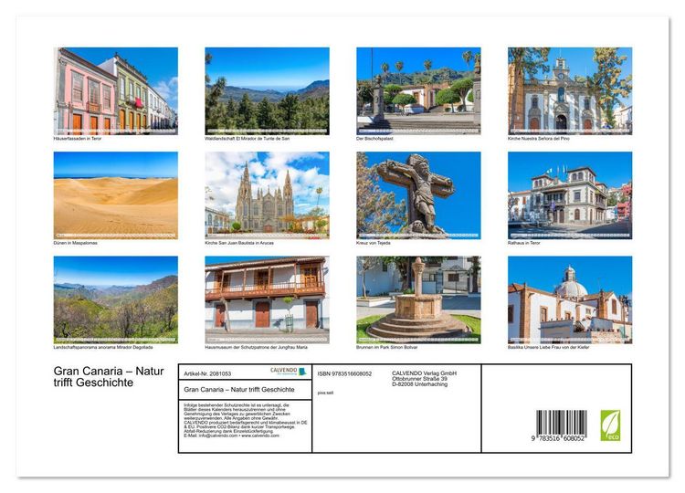 Produktbild: Gran Canaria &ndash; Natur trifft Geschichte (hochwertiger Premium Wandkalender 2026 DIN A2 quer), Kunstdruck in Hochglanz