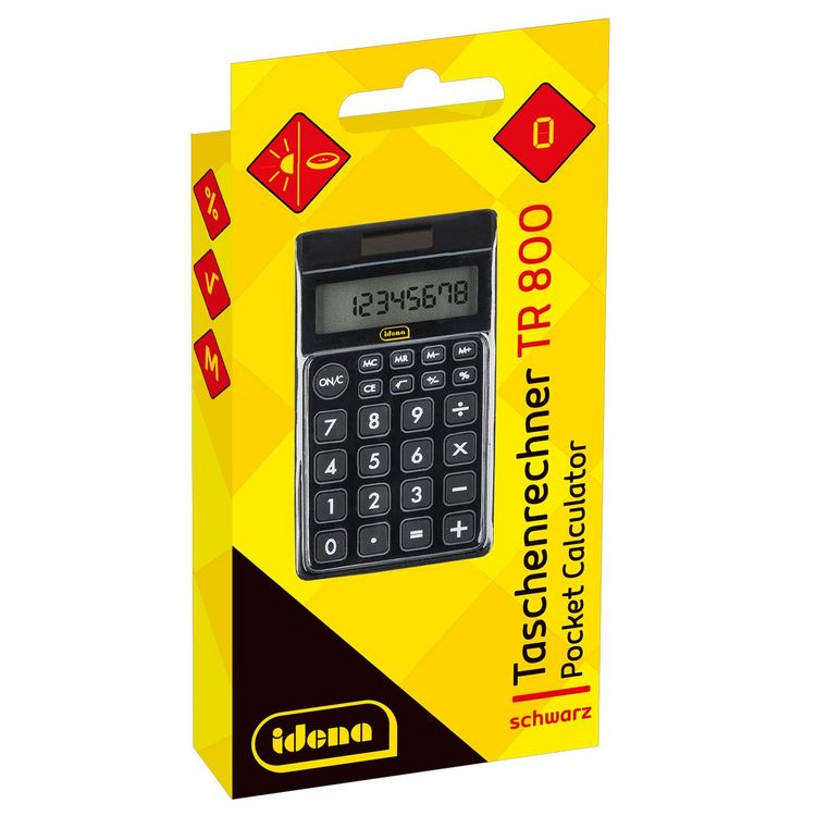 Produktbild: Idena Taschenrechner TR800 8-stelliges Display schwarz