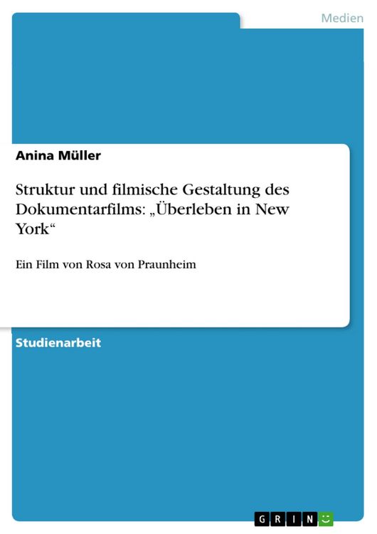 Produktbild: Struktur und filmische Gestaltung des Dokumentarfilms: "&Uuml;berleben in New York"