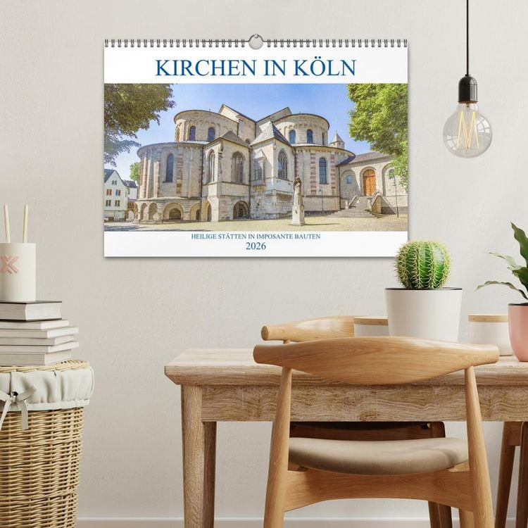 Produktbild: Kirchen in K&ouml;ln - Heilige St&auml;tten und imposante Bauten (Wandkalender 2026 DIN A3 quer), CALVENDO Monatskalender
