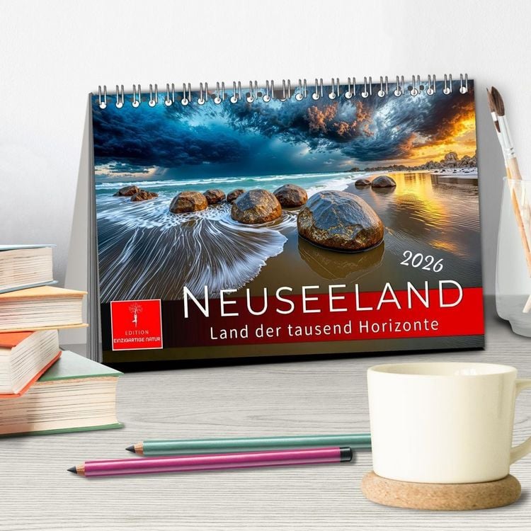 Produktbild: Neuseeland - Land der tausend Horizonte (Tischkalender 2026 DIN A5 quer), CALVENDO Monatskalender