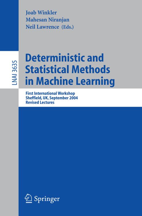 Produktbild: Deterministic and Statistical Methods in Machine Learning