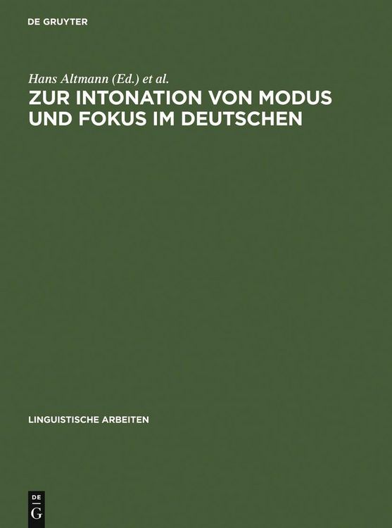 Produktbild: Zur Intonation von Modus und Fokus im Deutschen
