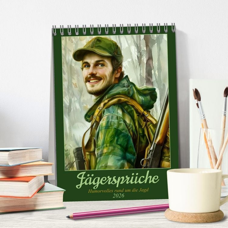 Produktbild: J&auml;gerspr&uuml;che (Tischkalender 2026 DIN A5 hoch), CALVENDO Monatskalender