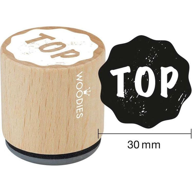 Produktbild: COLOP Woodies Holzstempel Set Motivation, mit 12 Motiven, Abdruckgr&ouml;&szlig;e: &Oslash; 29 mm, eckig
