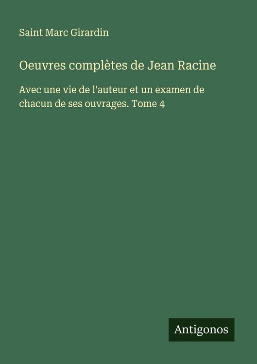 Produktbild: Oeuvres compl&egrave;tes de Jean Racine