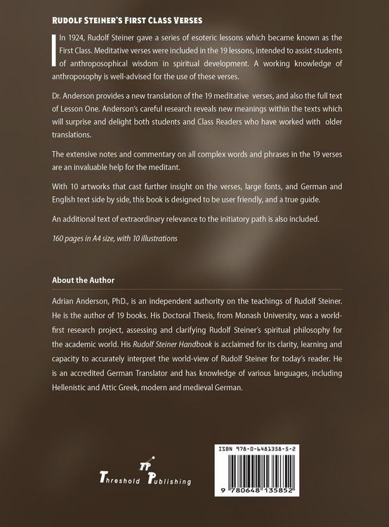 Produktbild: Rudolf Steiner's First Class Verses