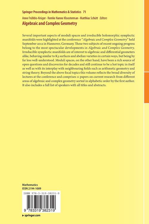 Produktbild: Algebraic and Complex Geometry