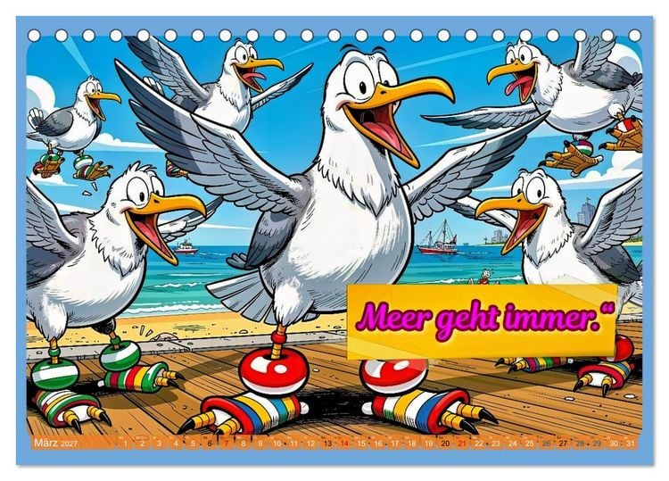 Produktbild: Lustige M&ouml;wen von der K&uuml;ste (Tischkalender 2027 DIN A5 quer), CALVENDO Monatskalender