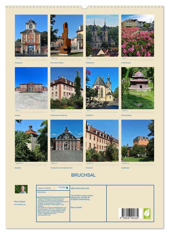 Produktbild: BRUCHSAL (hochwertiger Premium Wandkalender 2026 DIN A2 hoch), Kunstdruck in Hochglanz
