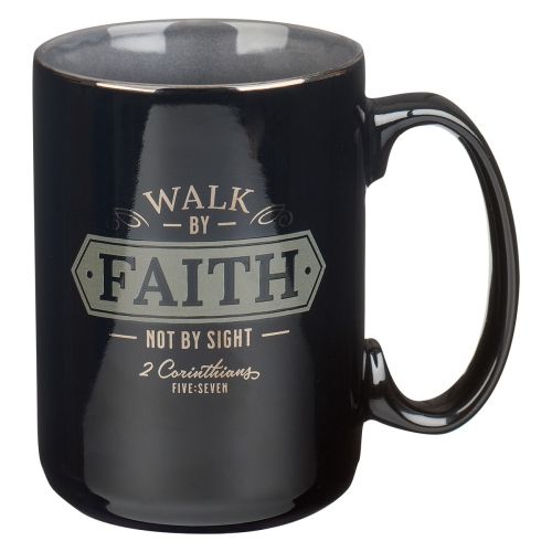 Produktbild: Walk By Faith Black Ceramic Coffee Mug