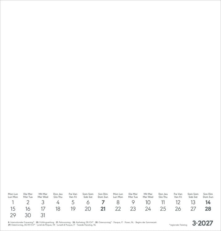 Produktbild: Kreativkalender M wei&szlig; 2027