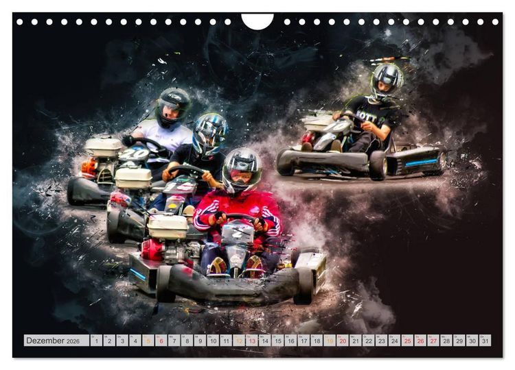 Produktbild: GoKart - extrem cool (Wandkalender 2026 DIN A4 quer), CALVENDO Monatskalender