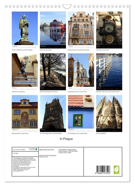 Produktbild: In Prague (Wall Calendar 2026 DIN A3 portrait), CALVENDO 12 Month Wall Calendar