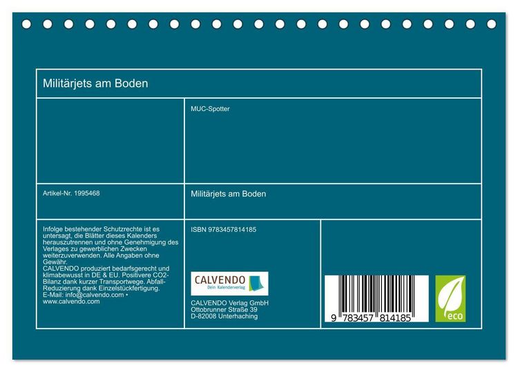Produktbild: Milit&auml;rjets am Boden (Tischkalender 2026 DIN A5 quer), CALVENDO Monatskalender