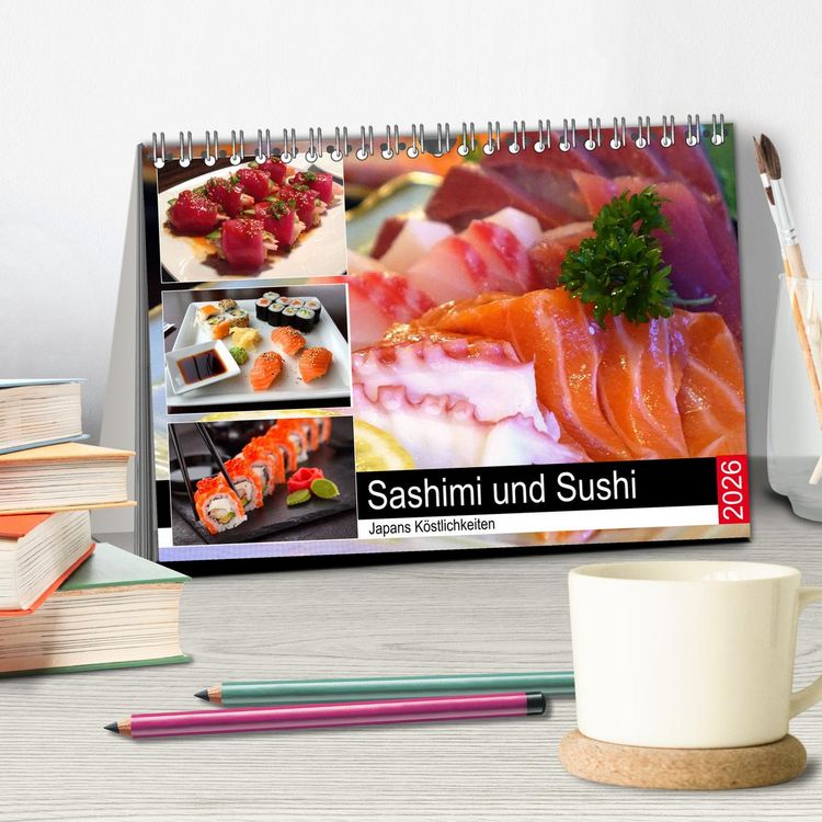 Produktbild: Sashimi und Sushi. Japans K&ouml;stlichkeiten (Tischkalender 2026 DIN A5 quer), CALVENDO Monatskalender