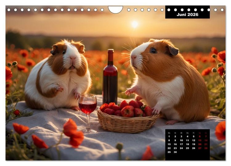 Produktbild: Meerschweinchen mal anders! (Wandkalender 2026 DIN A4 quer), CALVENDO Monatskalender