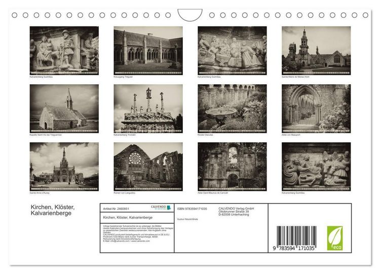 Produktbild: Kirchen, Kl&ouml;ster, Kalvarienberge (Wandkalender 2027 DIN A4 quer), CALVENDO Monatskalender