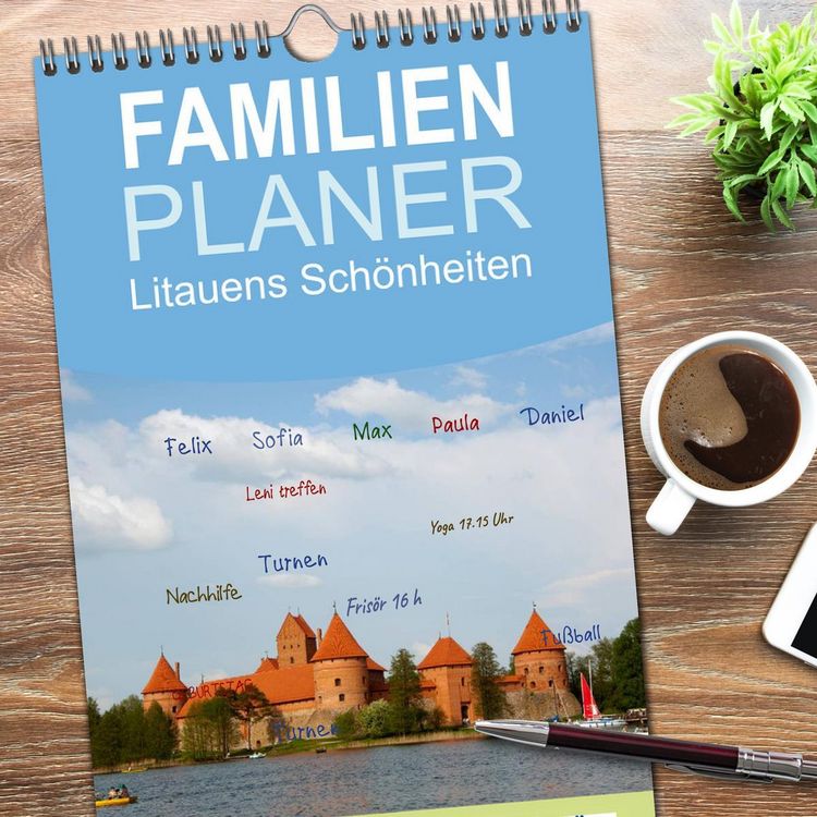 Produktbild: Familienplaner 2026 - Litauens Sch&ouml;nheiten mit 5 Spalten (Wandkalender, 21 x 45 cm) CALVENDO