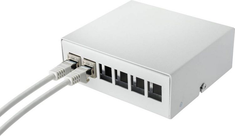 Produktbild: Renkforce 6 Port Konsolidierungspunkt-Box f&uuml;r Keystone-Module Unbest&uuml;ckt
