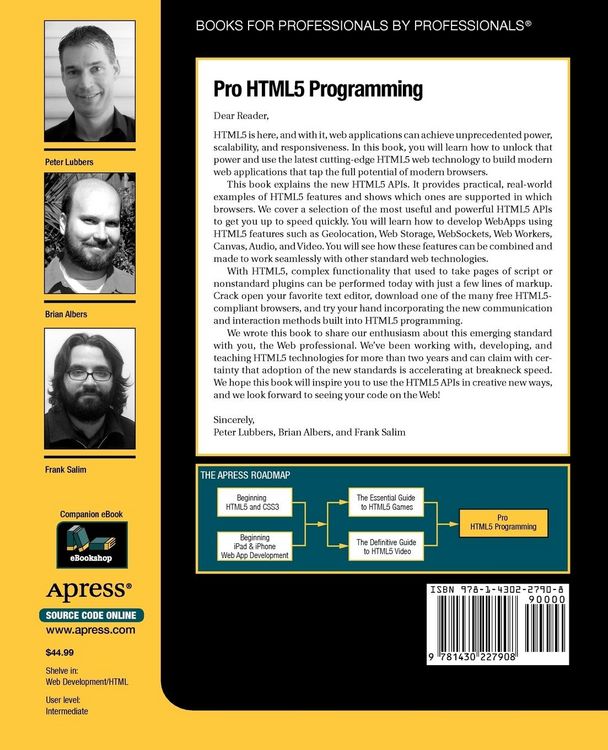 Produktbild: Pro HTML5 Programming