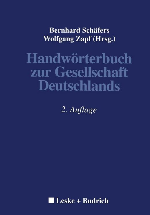 Produktbild: Handw&ouml;rterbuch zur Gesellschaft Deutschlands
