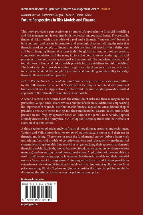 Produktbild: Future Perspectives in Risk Models and Finance