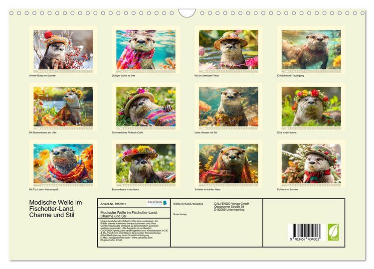 Produktbild: Modische Welle im Fischotter-Land. Charme und Stil (Wandkalender 2026 DIN A3 quer), CALVENDO Monatskalender