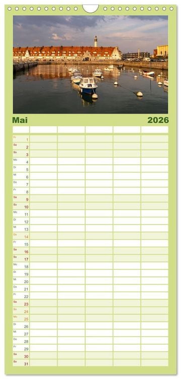 Produktbild: Familienplaner 2026 - Frankreich - Calais und die Opalk&uuml;ste mit 5 Spalten (Wandkalender, 21 x 45 cm) CALVENDO