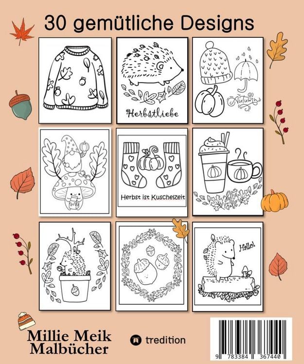 Produktbild: Herbst Malbuch Cozy & Cute Einfach und Niedlich f&uuml;r Erwachsene, Jugendliche, Kinder, M&auml;dchen