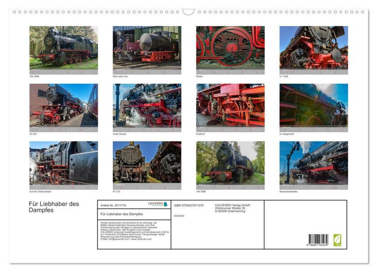 Produktbild: F&uuml;r Liebhaber des Dampfes (Wandkalender 2026 DIN A2 quer), CALVENDO Monatskalender