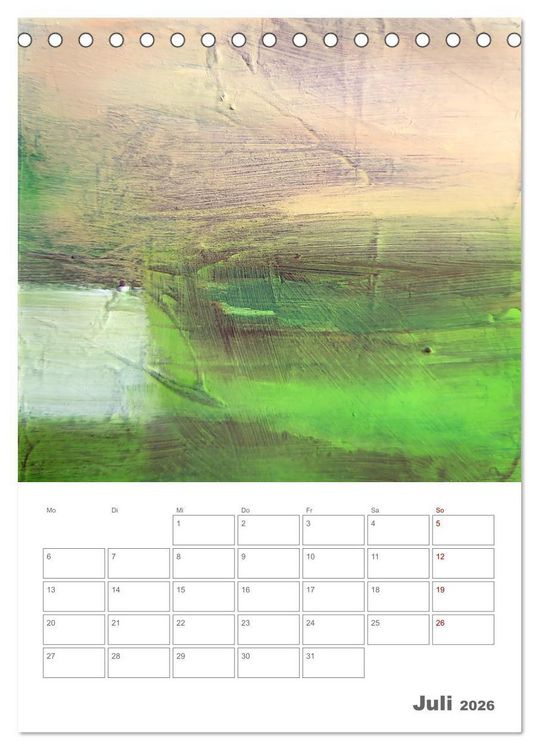 Produktbild: Farbliche Stille - Ein Jahr der inneren Ruhe mit abstrakten Farbspielen (Tischkalender 2026 DIN A5 hoch), CALVENDO Monatskalender