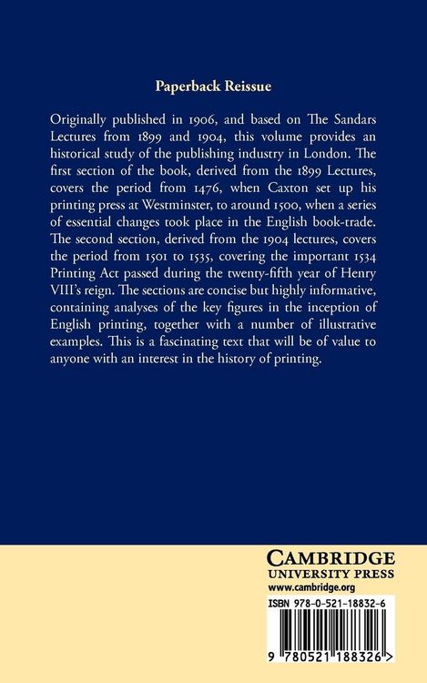 Produktbild: The Printers, Stationers and Bookbinders of Westminster and London from 1476 to 1535