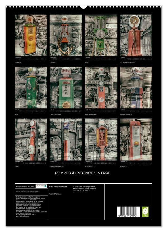 Produktbild: POMPES &Agrave; ESSENCE VINTAGE (Calendrier mural 2026 DIN A2 horizontal) calendrier de bureau