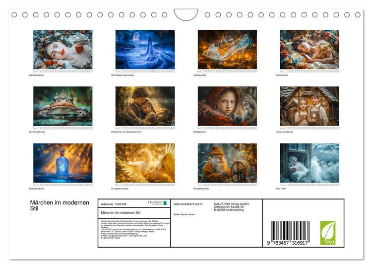 Produktbild: M&auml;rchen im modernen Stil (Wandkalender 2026 DIN A4 quer), CALVENDO Monatskalender