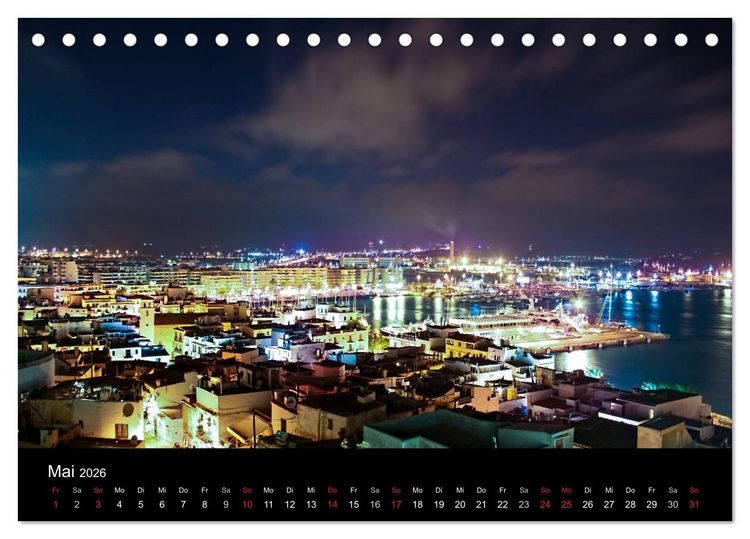 Produktbild: Ibiza by night (Tischkalender 2026 DIN A5 quer), CALVENDO Monatskalender
