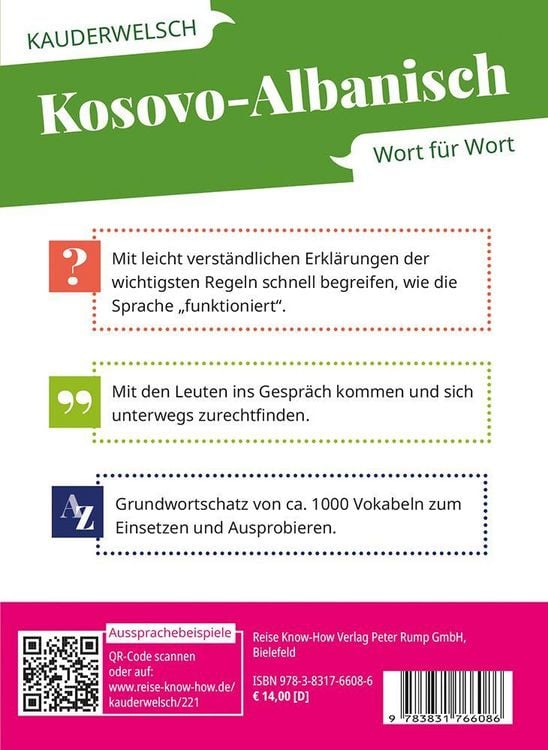 Produktbild: Reise Know-How Sprachf&uuml;hrer Kosovo-Albanisch - Wort f&uuml;r Wort