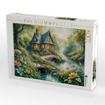 Produktbild: CALVENDO Puzzle Vertr&auml;umtes Feenhaus am Bach | 1000 Teile Lege-Gr&ouml;&szlig;e 64x48cm Foto-Puzzle f&uuml;r gl&uuml;ckliche Stunden