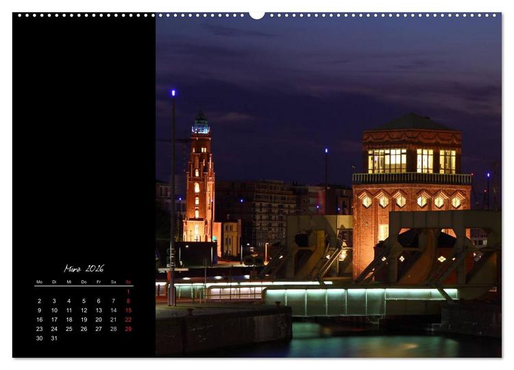 Produktbild: Bremerhaven Nights (hochwertiger Premium Wandkalender 2026 DIN A2 quer), Kunstdruck in Hochglanz