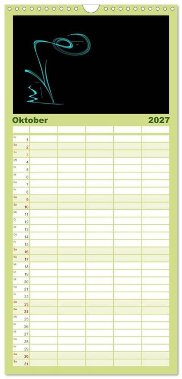 Produktbild: Familienplaner 2027 - Minimalistisch mit 5 Spalten (Wandkalender, 21 x 45 cm) CALVENDO