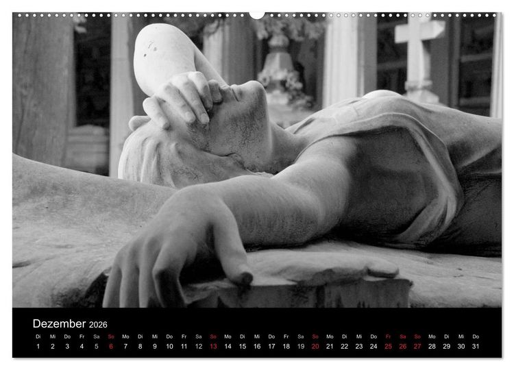 Produktbild: Lebende Steine - Skulpturen auf dem Friedhof Staglieno (Wandkalender 2026 DIN A2 quer), CALVENDO Monatskalender