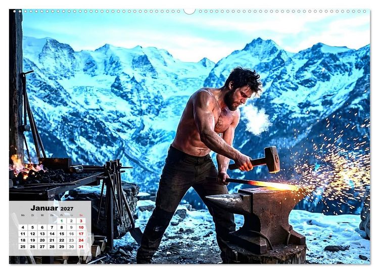 Produktbild: Echte Kerle &ndash; Wilder Westen (hochwertiger Premium Wandkalender 2027 DIN A2 quer), Kunstdruck in Hochglanz