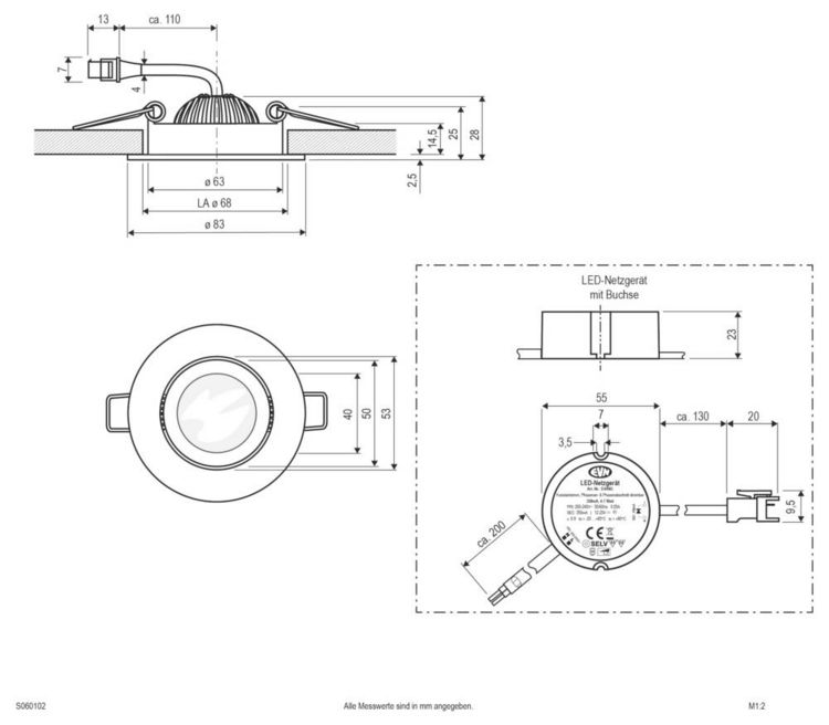 Produktbild: EVN S060102 S060102 LED-Einbauleuchte LED 6W Wei&szlig;