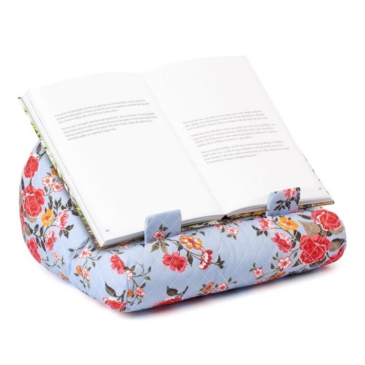 Produktbild: Bookcouch Roses Hellblau &ndash; Lesekissen f&uuml;r B&uuml;cher & Tablets