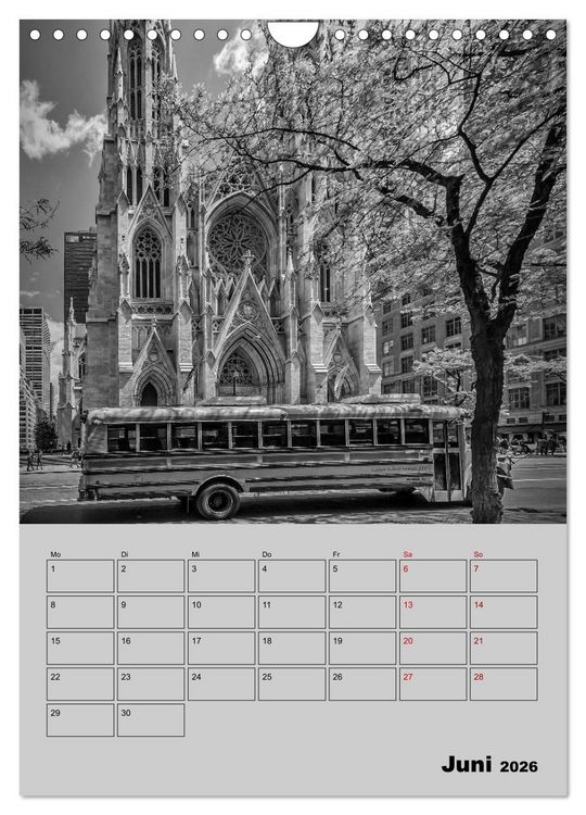 Produktbild: NEW YORK CITY Monochrome Stadtansichten (Wandkalender 2026 DIN A4 hoch), CALVENDO Monatskalender