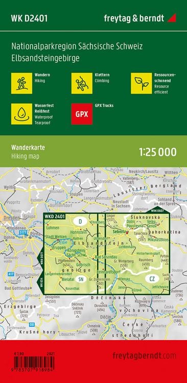 Produktbild: Freytag & berndt Wanderkarte WKD 2401 Nationalparkregion S&auml;chsische Schweiz, Elbsandsteingebirge 1:25.000