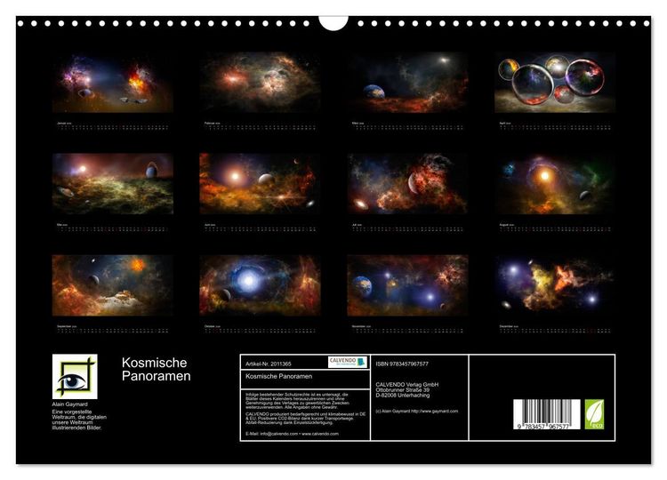 Produktbild: Kosmische Panoramen (Wandkalender 2026 DIN A3 quer), CALVENDO Monatskalender