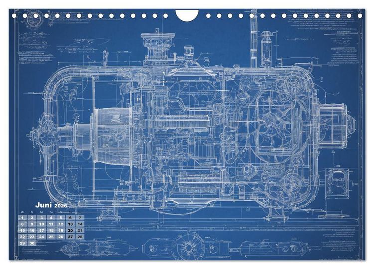 Produktbild: Steampunk - Blaupausen (Wandkalender 2026 DIN A4 quer), CALVENDO Monatskalender